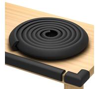 Baby Proof Corners and Edges with Furniture Corner & Edge Safety Bumpers, Impact-Absorbent 15ft Bumper & 4 Foam Corner Protectors, Cushy, Thick, Odorless Table Edge Protectors for Baby, Child | Black