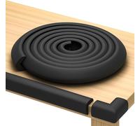 Baby Proof Corners and Edges with Furniture Corner & Edge Safety Bumpers, Impact-Absorbent 15ft Bumper & 4 Foam Corner Protectors, Cushy, Thick, Odorless Table Edge Protectors for Baby, Child | Black
