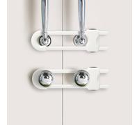 Baby Proofing Cabinets, Sliding Cabinet Locks for Babies, Adjustable U Shaped Baby Safety Locks, Childproof Cabinet Latch for Kitchen, Bathroom, Drawer, Cupboard Doors Knobs & Handles (2Pack White)