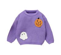 baby pumpkin outfit, Halloween Jumper Women Pumpkin Baby Girls Boys Sweaters Long Sleeve Crew Neck Fall Winter Warm Knitwear Pullover Jumpers Purple 02