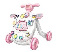 Baby Push Walker for Toddlers Anti Rollover with Weight GAIN Tank Activity Center Pink 40x36x43 cm