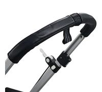 Baby Pushchair PU Leather Handle Cover Compatible with Bugaboo Cameleon Baby Stroller, Removable Pram Handle Sleeve with Zipper-Opening, Dust-Proof, Water-Repellent (Black)