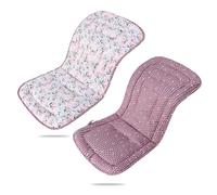 Baby Pushchair Seat Liners,Pram Liner Universal Fit for Most Pushchairs,100% Cotton Double-Sided Baby Stroller Cushion Pad,Stroller Pad Seat Cover for Toddler 1 Pack,78x34cm (Pink Tulips+Waves)