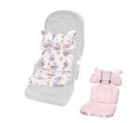 Baby Pushchair Seat Liners,Removable Stroller Cushion Seat Liner,Universal 100% Cotton Pram Insert Pad,Pushchair Seat Covers Thick for Pram Buggy Baby Carriage,Toddler Infant(Fox+Pink Dots)