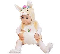 Baby Rabbit Bodysuit - Infant Onepiece Kids Hooded Romper Outerwear Toddler Jacket Bunny Baby Outfit (White, 100)