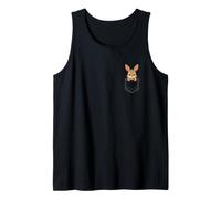 Baby Rabbit Cartoon Peeking Pouch Cute Bunny Art Tank Top