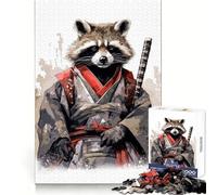 Baby Raccoon Samurai Jigsaw Puzzle 1000 Piece for Teenagers Smart Challenge Serene Activity Fine Lock Lovely Gift (50x75cm)