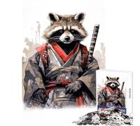 Baby Raccoon Samurai Jigsaws for Adults1000 Pieces Gifts for Women Men Difficult Challenge Home Decoration Toys for Age 14+ Game (50x75cm)