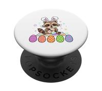 Baby Racoon Easter Bunny Painting Eggs Funny For Toddler Kid PopSockets Adhesive PopGrip