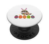 Baby Racoon Easter Bunny Painting Eggs Funny For Toddler Kid PopSockets Adhesive PopGrip