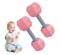 Baby Rattle Dumbbell Toy, 2 Dumbbell Training Exercise Toy for Workout, Exercises Weight Engaging and Sensory Rich T-oy, Kids Weight Set, Lightweight and Easy to Hold for Boys Girls