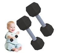 Baby Rattle Dumbbell Toy, 2 Dumbbell Training Exercise Toy for Workout, Exercises Weight Engaging and Sensory Rich T-oy, Kids Weight Set, Lightweight and Easy to Hold for Boys Girls