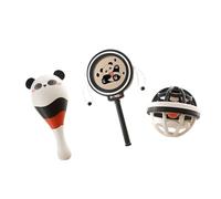Baby Rattle Toy Panda Theme Promoting Head Lifting and Grasping Skills Easy Grip for 0-3Months Infant 3/4/6/8PCS Fine Motor Skill Development Toy