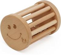 Baby Rattle Toy Wooden Baby Fiddling Rattle Bell Toy Early Years Development Montessori Shake Rattle Toy for Infants