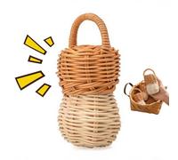 Baby Rattle Toys - Natural Rattan Handbell, Sensory Development Game | Safe Wooden Hand Rattles Plaything, Easter Christmas Holiday Gift for Crib Nursery Home Baby Playtime with Early Learning
