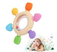 Baby Rattles Newborn 0-6 Months, Montessori Sensory Rattle Toy for Baby, Early Educational Teether Toy for Gripping Teething Practice