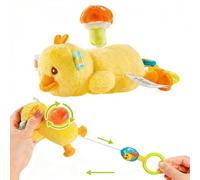 Baby Rattles & Soft Plush Hanging Toy for Stroller Crib car seat and Play Gym, Sensory Developmental Vibrating Toys for Newborn, Baby Christmas Stocking/Socks Stuffers Gifts - Duck