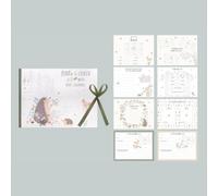 Baby Record Book Ribbon Animal Print Keepsake Milestone Memory Journal 24X18Cm