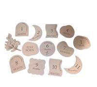 Baby Record Cards, Newborn Wooden Cards, Monthly Shower Memaory Photo Card, New Parents, Souvenir Gifts, 13 Pieces, First Year Memory Card
