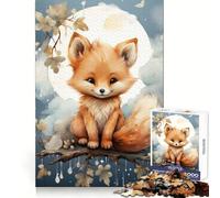 Baby Red Fox 1000 Piece Jigsaw Puzzle Clear Thinking Tranquil Pastime Precise Edges Festive Surprise (50x75cm)