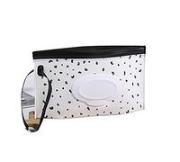 Baby Refillable Wet Wipe Dispenser for Diaper Bag Lightweight Travel Wipes Dispenser Cases (Black dot)