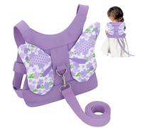 Baby Reins, Baby Walking Harness,Toddler Reins Reins Walking Harness with Safety Rein & Butterfly Wings with Anti Lost Wrist Link,Toddler Reins for Walking 1-3 Years for Toddlers Girls and Boys,purple