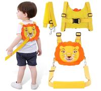 Baby Reins Toddler Reins, Toddler Safety Harness Anti-Falls & Anti-Lost Toddler Reins with Safety Rein & Lion Design, Adjustable Baby Walking Harness for Toddlers Baby Boys Girls 1-3 Years (Orange)