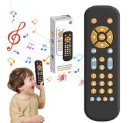 Baby Remote Control Toy, Musical TV Remote Toy, Sensory Toys for Baby with Multi Shaped Buttons, Realstic Remote Toy for 6M+ Boys Girls (Classic Black)