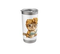 Baby Reptile Small Book Reading Graphic Lizard Large Glasses Stainless Steel Insulated Tumbler