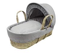 BABY REX® New Grey Waffle Moses Basket Covers 4 Piece Bedding Set Only Inc Quilt,Skirt,Hood & Sheet