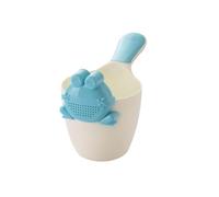 Baby Rinse Cup for Bath, Bath Cups for Baby Rinsing, Ute Frog Design Baby Rinser Cup, Aby Bath Water Cup with Holes, Baby Bath Jug Keep Water and Shampoo Out of Baby Face (Blue)