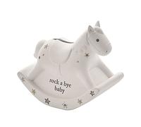 Baby Rocking Horse Money Box by Bambino - White