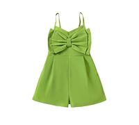 Baby Romper Toddler Girl Summer Jumpsuit Camisole Solid Green Jumpsuit Cute Summer Short Suit (Green, 3-4 Years)