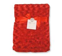 Baby Rosebud Wrap Blanket with Fleece Back and Satin Trim (Red)