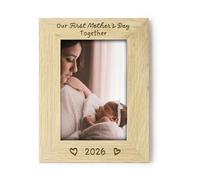 Baby’s First Mother’s Day Keepsake Photo Frame 4x6, Our First Mother’s Day Together Wooden Frame, New Mummy Gift from Baby, Mum & Baby Picture Frame with 2026 (Landscape)
