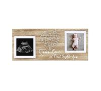 Baby’s First Photo Frame,Sonogram Ultrasound Frame for Two Scan Photo Keepsake Frame Love at First Sight Gift for Pregnant Mom to be (Love at First Sight)