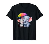 Baby Safari Elephant and Mouse Rainbow Friends T-Shirt