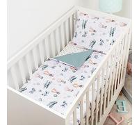 Baby Safe Duvet Cover Cot Newborn 120 x 90 cm Duvet Cover Cot 100% Organic Cotton Oeko-Tex Certified Sheets Single Bed Baby Bedding Set Aero