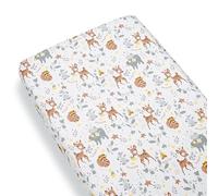 Baby Safe Next To Me Fitted Sheet Crib Mattress Protector 120 x 60 cm, 100% Organic Cotton Oeko-Tex Certified Mattress Protector Children|Forest