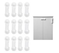 Baby Safety Cabinet Locks Pack of 12 - Child Locks with Strong Adhesive Coating - No Drilling Required - Babyproof Cabinet and Fridge Locks - Durable and Easy to Install