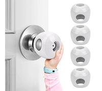 Baby Safety Door Knob Covers 4 Pack Baby Safety Door Handle Protector Child Proof Door Knobs Door Safety for Kids Universal Fit Easy Grip Lockable Design One Hand Operation for Parents No Tools Needed