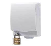 Baby Safety Electric Plug Socket Cover Weatherproof Single Switched Socket Protector Safety Outlet Cover Box for Home and School (White)