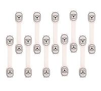 Baby Safety Straps Locks, 10 Pcs Self-Adhesive Child Proofing Cabinet Locks, Multi-Purpose Baby Safety Cupboard Locks for Drawers, Fridge, Closet - White