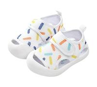Baby Sandals Boys Water Beach Shoes Sneakers Newborn Trainer Mesh Non-Slip Soft Sole Flats Infant Canvas Sneakers Toddler Prewalker Crib First Walking Shoes 4#2-White