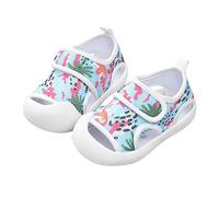 Baby Sandals Boys Water Beach Shoes Sneakers Newborn Trainer Mesh Non-Slip Soft Sole Flats Infant Canvas Sneakers Toddler Prewalker Crib First Walking Shoes 3.5#2-Hot Pink