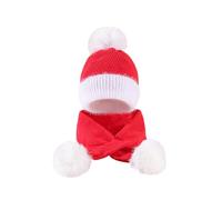 Baby Santa Hat and Scarf Set Unisex Knitted Christmas Hat Toddler Newborn Infant Santa Hats Winter Xmas Beanie Hat Merry Christmas Festive Outfits (Red, One Size)