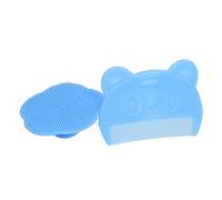 Baby Scalp Brush, Cradle Cap Brush, 2pcs Soft Silicone Baby Bath Brush Baby Head Scrubber Curved Comb, Exfoliate and Massage, Newborns Scalp Bath Tool for Kids Hair Care and Body Care(Blue)