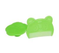 Baby Scalp Brush, Cradle Cap Brush, 2pcs Soft Silicone Baby Bath Brush Baby Head Scrubber Curved Comb, Exfoliate and Massage, Newborns Scalp Bath Tool for Kids Hair Care and Body Care(Green)