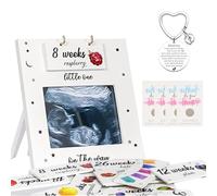 Baby Scan Photo Frame 2026 with Countdown Weeks, Ultrasound Sonogram Picture Frame Set with Heart Keychain & Gender Reveal Scratch Cards - Pregnancy Gifts for Mum, Baby Announcement & Mum-to-Be Gifts