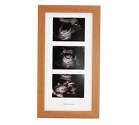 Baby Scan Photo Frame. Multi Aperture Frame to display Three Ultra sound photographs. With the text "Baby Scans" underneath. Wall Hanging Only. Baby Shower | Pregnancy Keepsake (Oak Frame)